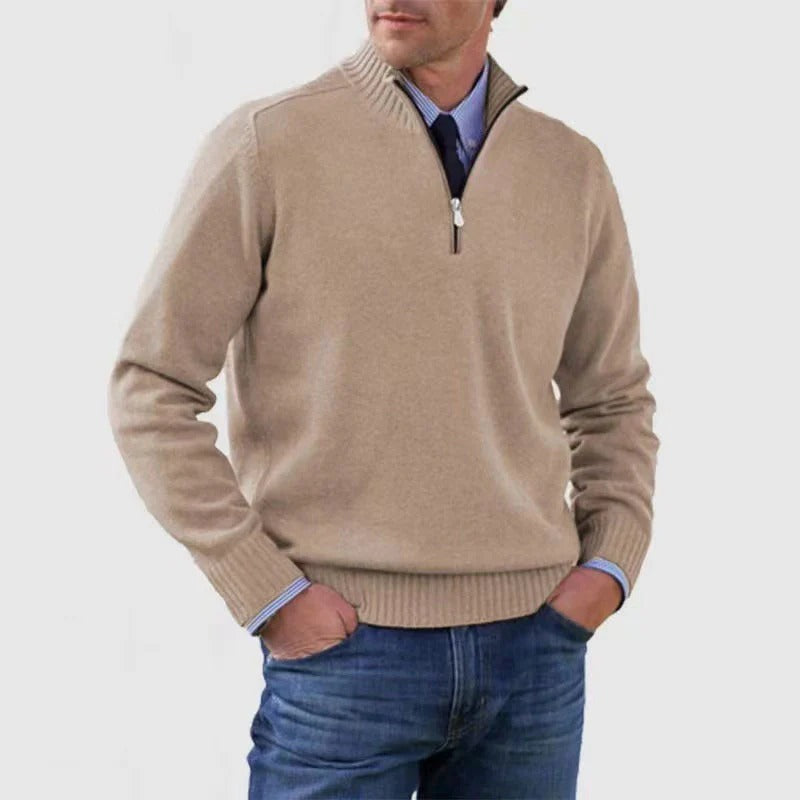 Maglione da Uomo con Zip Corta Business Casual — foto 7