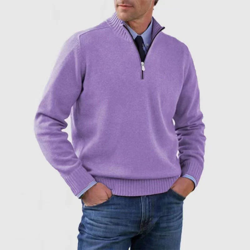 Maglione da Uomo con Zip Corta Business Casual — foto 9