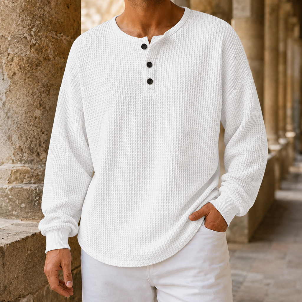 Maglione Waffle da Uomo con Collo Serafino — foto 3