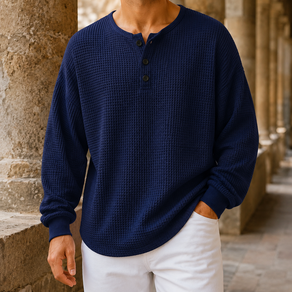 Maglione Waffle da Uomo con Collo Serafino — foto 7