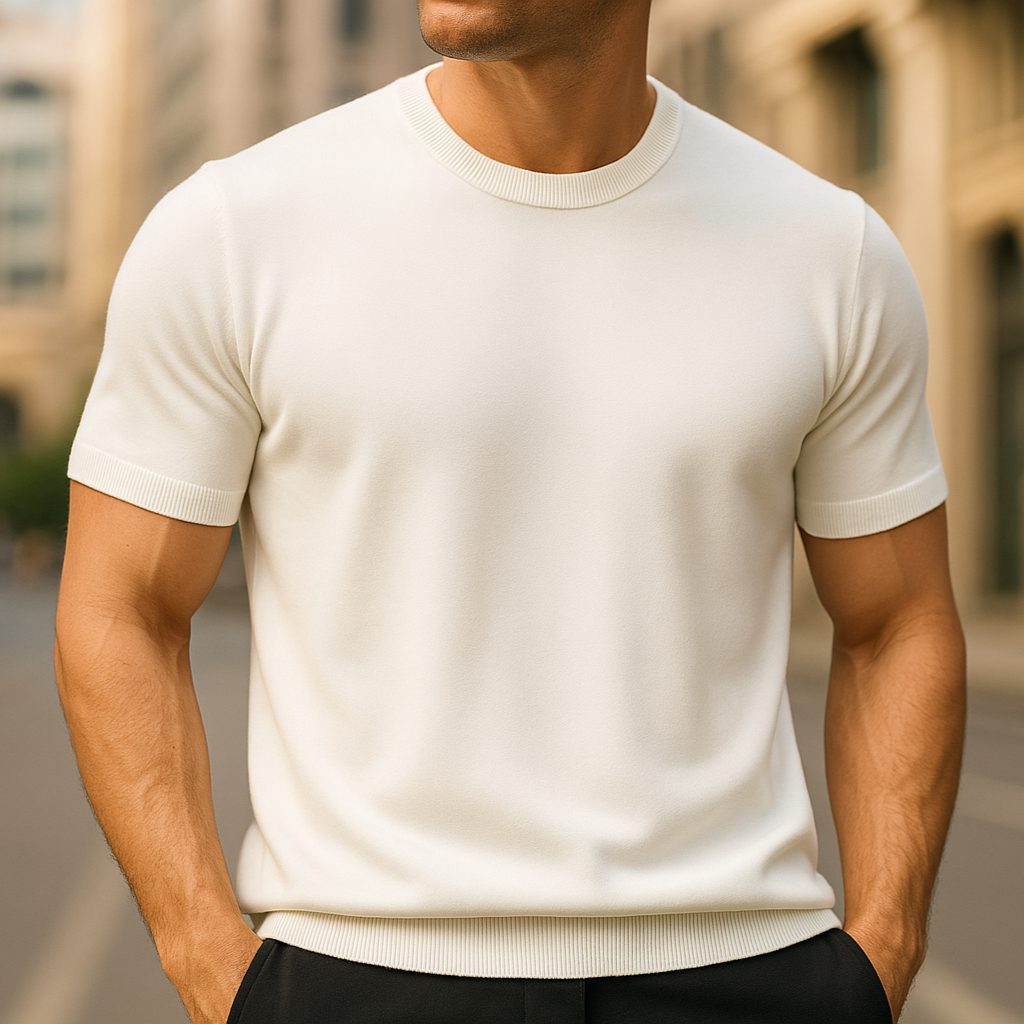 Maglia Girocollo da Uomo a Maniche Corte