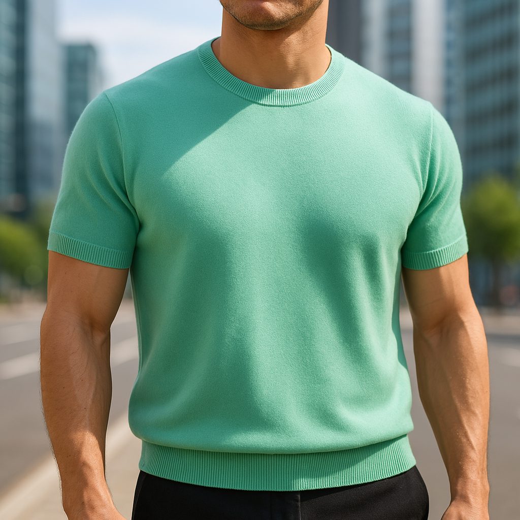 Maglia Girocollo da Uomo a Maniche Corte — foto 7