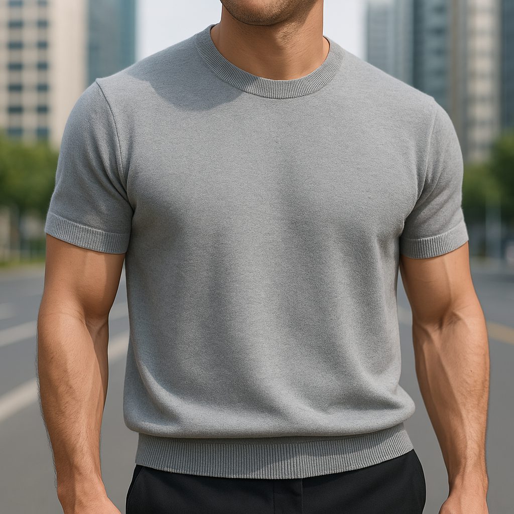 Maglia Girocollo da Uomo a Maniche Corte — foto 8