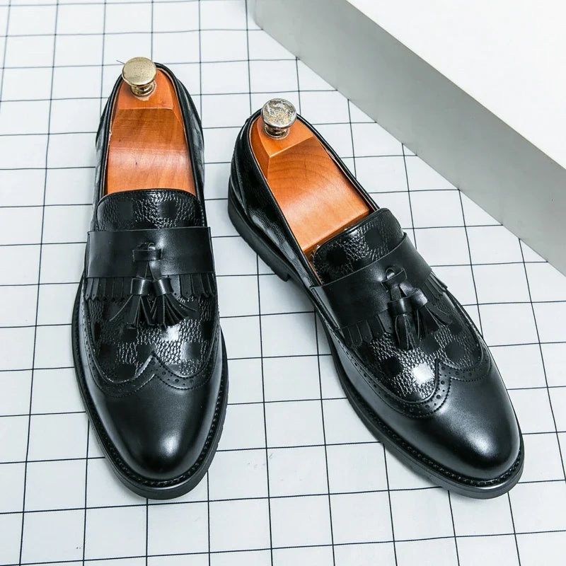 Mocassini da Uomo in Pelle con Nappine Brogue — foto 2