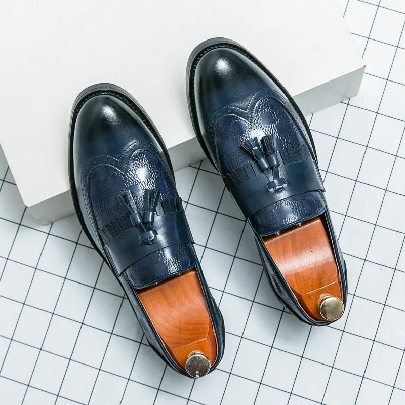Mocassini da Uomo in Pelle con Nappine Brogue — foto 3