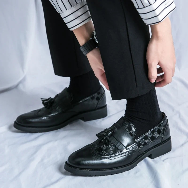 Mocassini da Uomo in Pelle con Nappine Brogue — foto 4