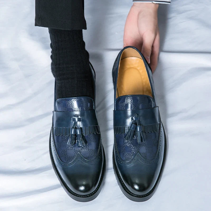 Mocassini da Uomo in Pelle con Nappine Brogue — foto 5