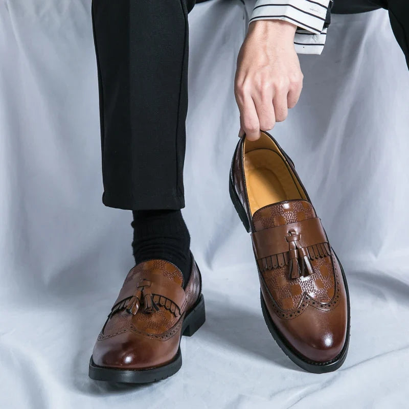Mocassini da Uomo in Pelle con Nappine Brogue — foto 6