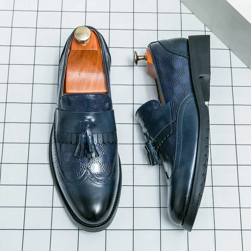 Mocassini da Uomo in Pelle con Nappine Brogue — foto 7