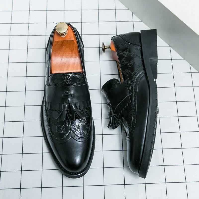 Mocassini da Uomo in Pelle con Nappine Brogue — foto 8