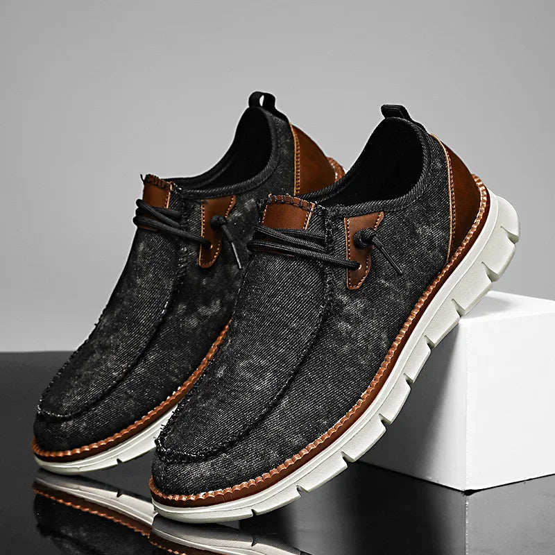 Mocassini da Uomo in Tela Leggeri Slip-On