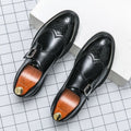 Scarpe Monk Strap da Uomo con Decori Brogue