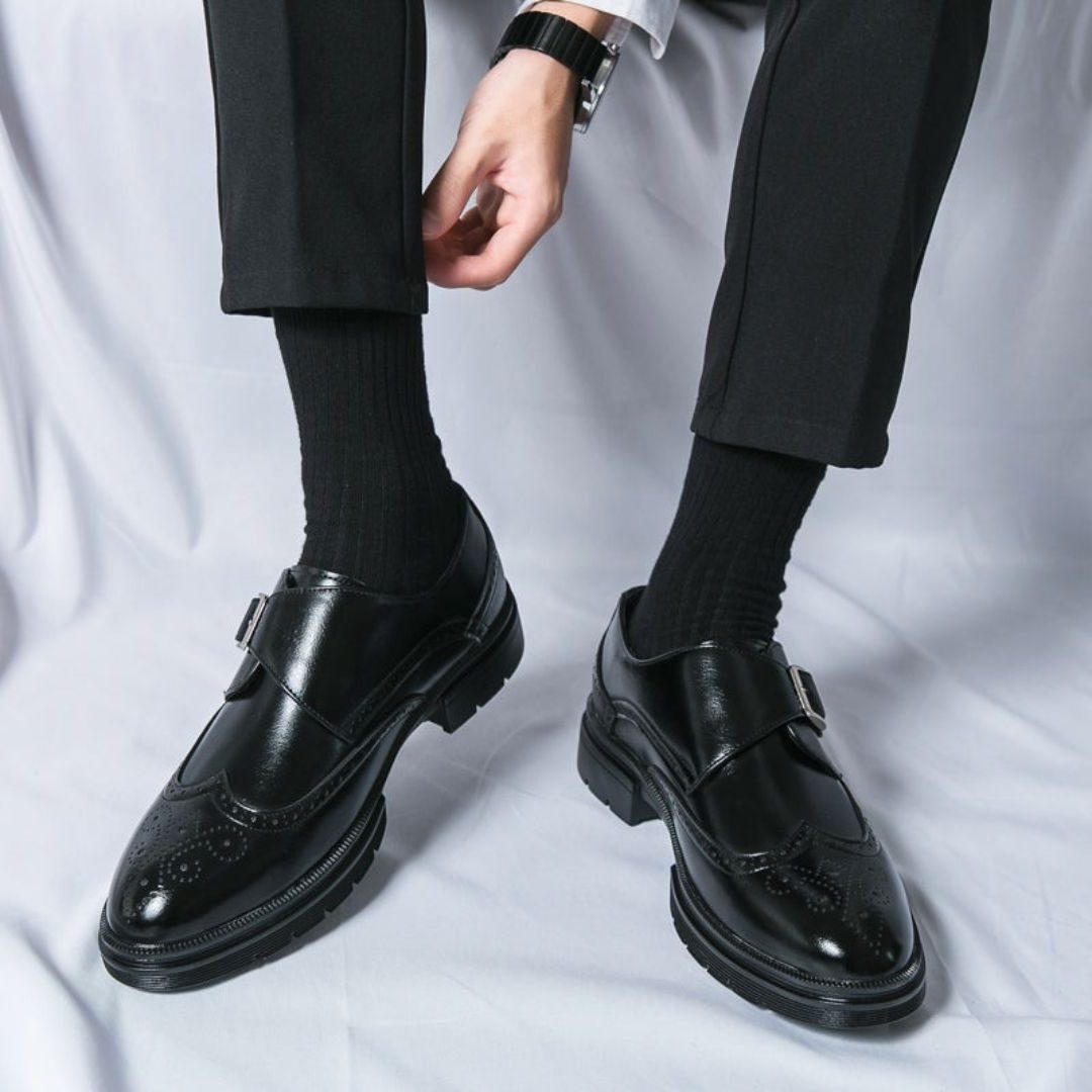 Scarpe Monk Strap da Uomo con Decori Brogue — foto 2