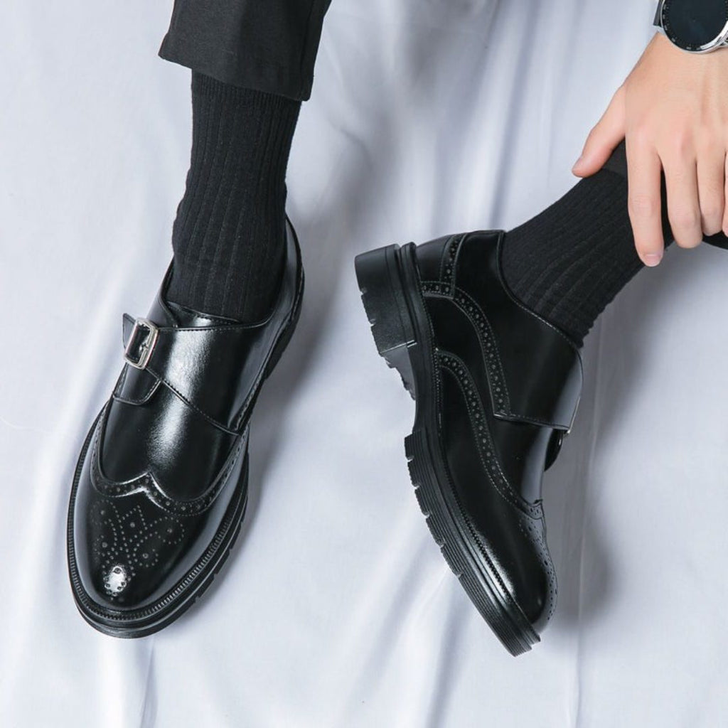 Scarpe Monk Strap da Uomo con Decori Brogue — foto 3
