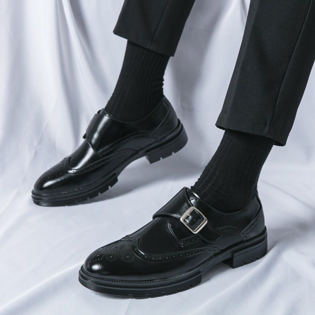 Scarpe Monk Strap da Uomo con Decori Brogue — foto 4