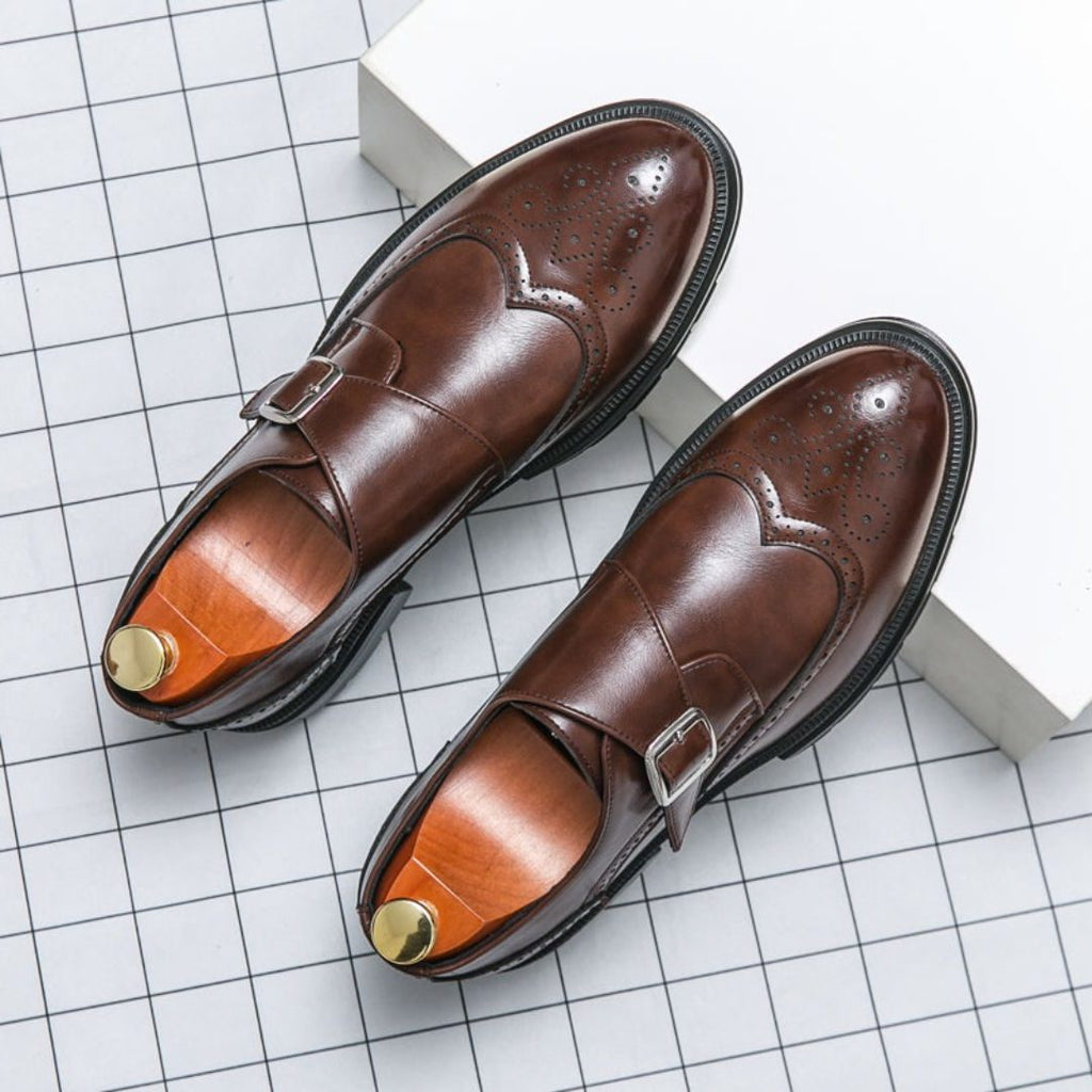 Scarpe Monk Strap da Uomo con Decori Brogue — foto 5