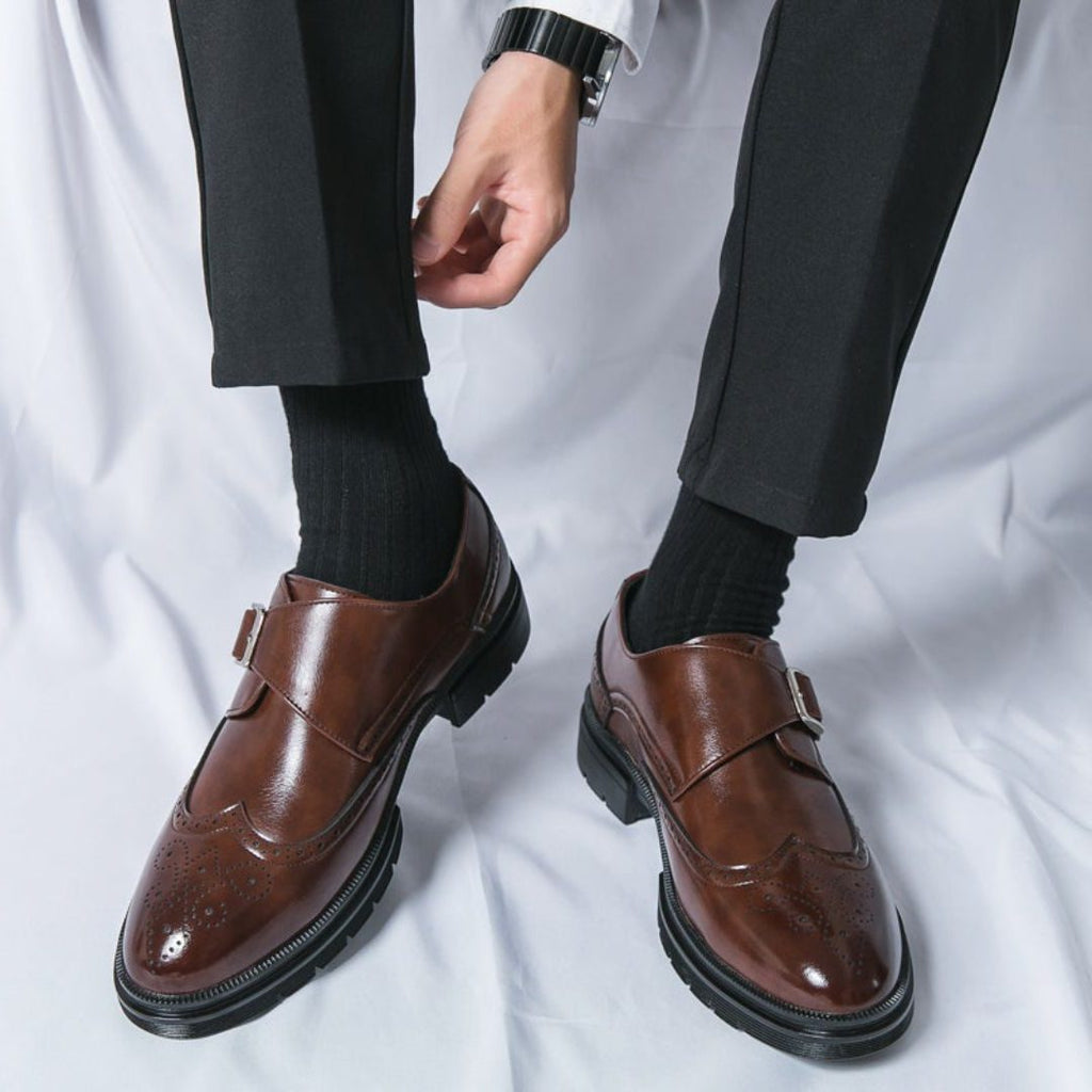 Scarpe Monk Strap da Uomo con Decori Brogue — foto 6