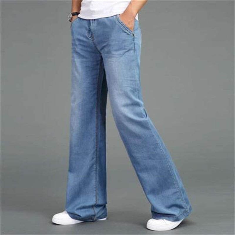 Pantaloni in Denim da Uomo Gamba Larga