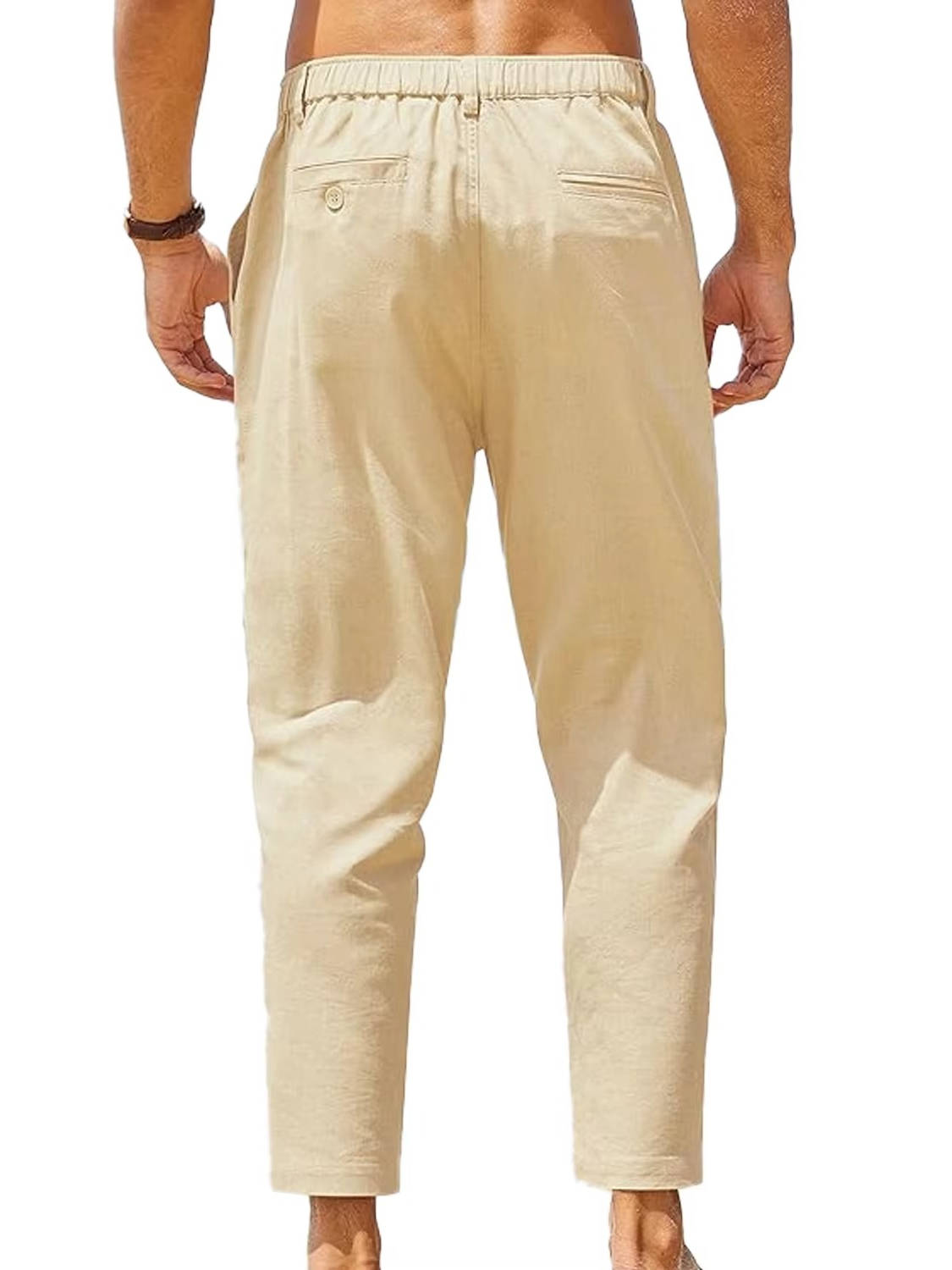 Pantaloni in Lino e Cotone da Uomo con Elastico — foto 2
