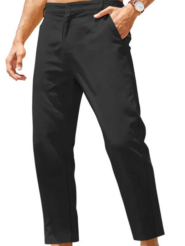 Pantaloni in Lino e Cotone da Uomo con Elastico — foto 4