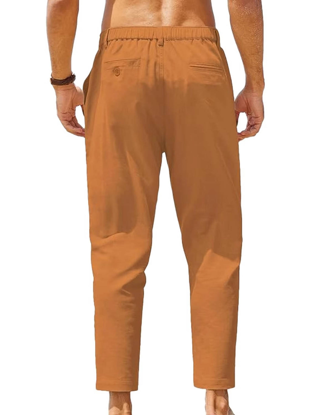 Pantaloni in Lino e Cotone da Uomo con Elastico — foto 6
