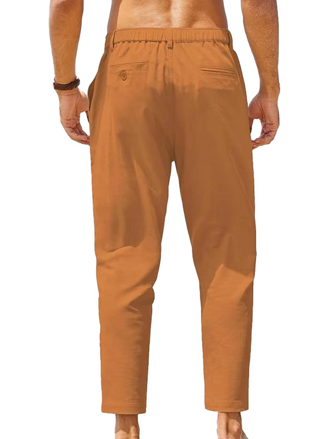 Pantaloni in Lino e Cotone da Uomo con Elastico — foto 6