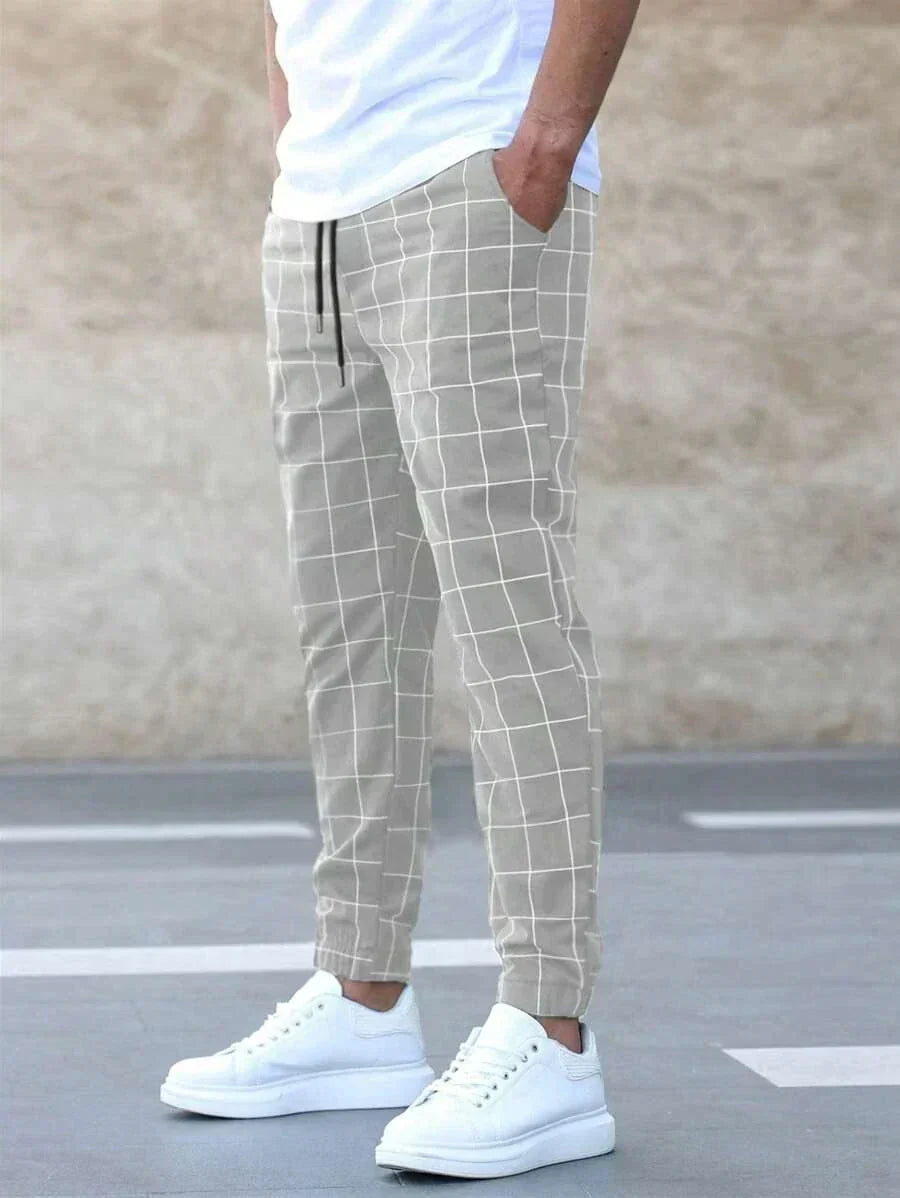Pantaloni a Quadri da Uomo Taglio Dritto