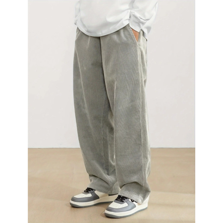 Pantaloni in Velluto a Coste da Uomo Gamba Larga — foto 3