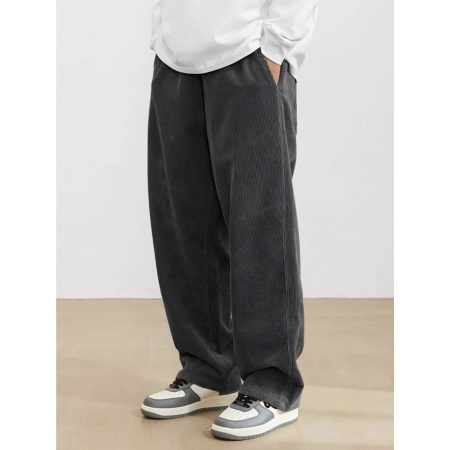 Pantaloni in Velluto a Coste da Uomo Gamba Larga — foto 4