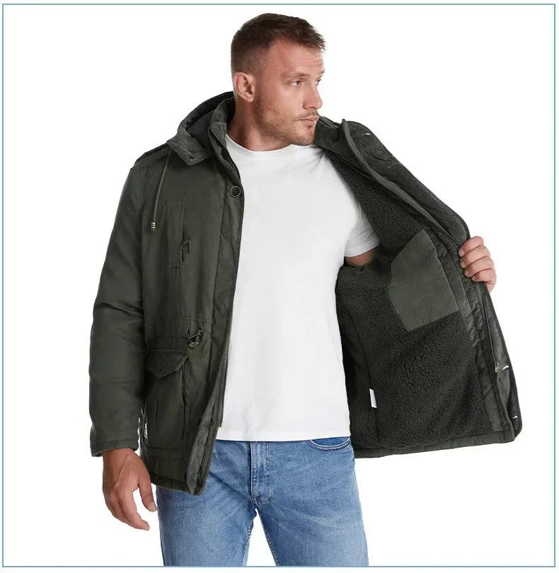 Parka Imbottito da Uomo con Cappuccio Antivento — foto 3