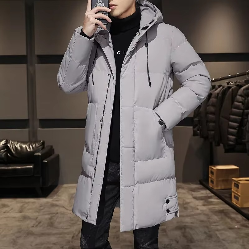 Parka Lungo da Uomo Imbottito in Cotone