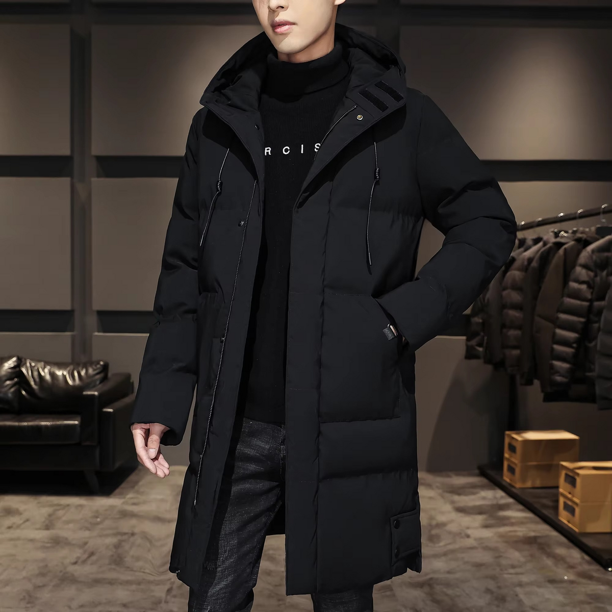Parka Lungo da Uomo Imbottito in Cotone — foto 6