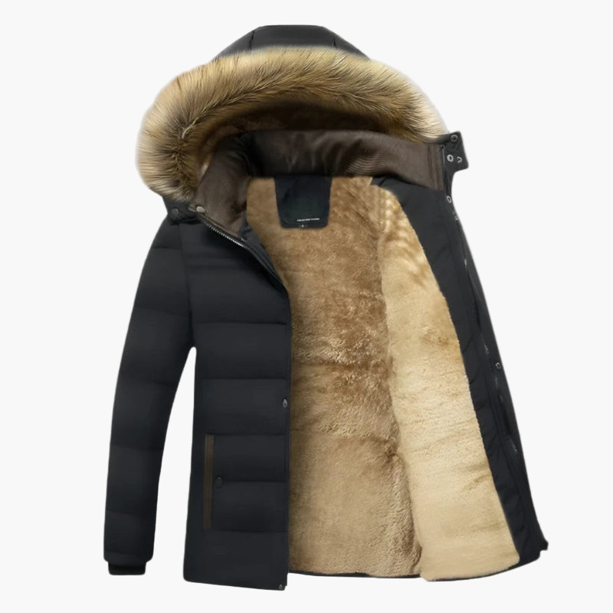 Parka Termico da Uomo con Cappuccio in Eco Pelliccia — foto 4