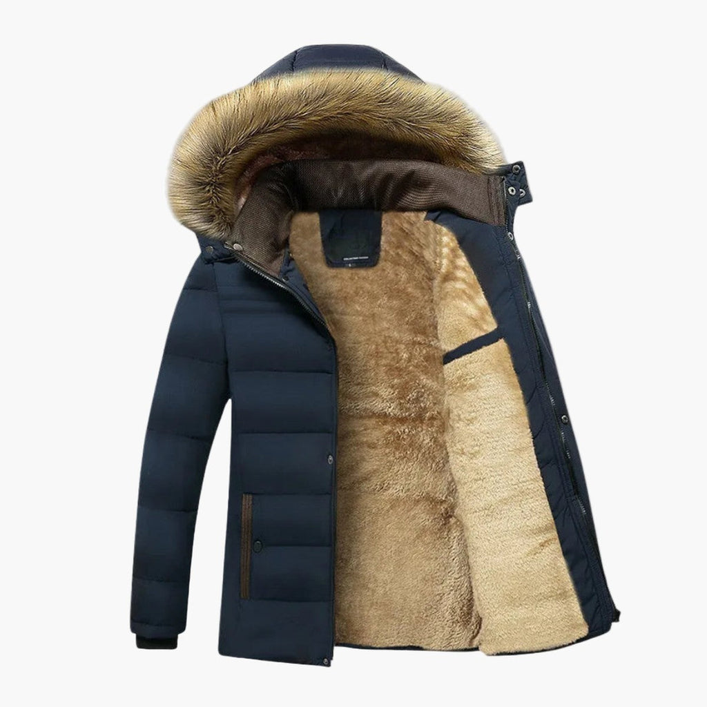 Parka Termico da Uomo con Cappuccio in Eco Pelliccia — foto 5