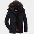 Parka da Uomo con Cappuccio Bordato in Pelo