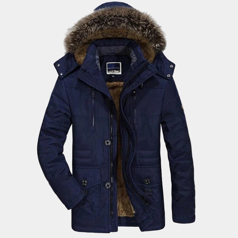 Parka da Uomo con Cappuccio Bordato in Pelo — foto 2