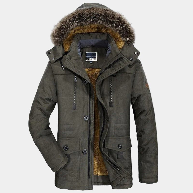 Parka da Uomo con Cappuccio Bordato in Pelo — foto 3