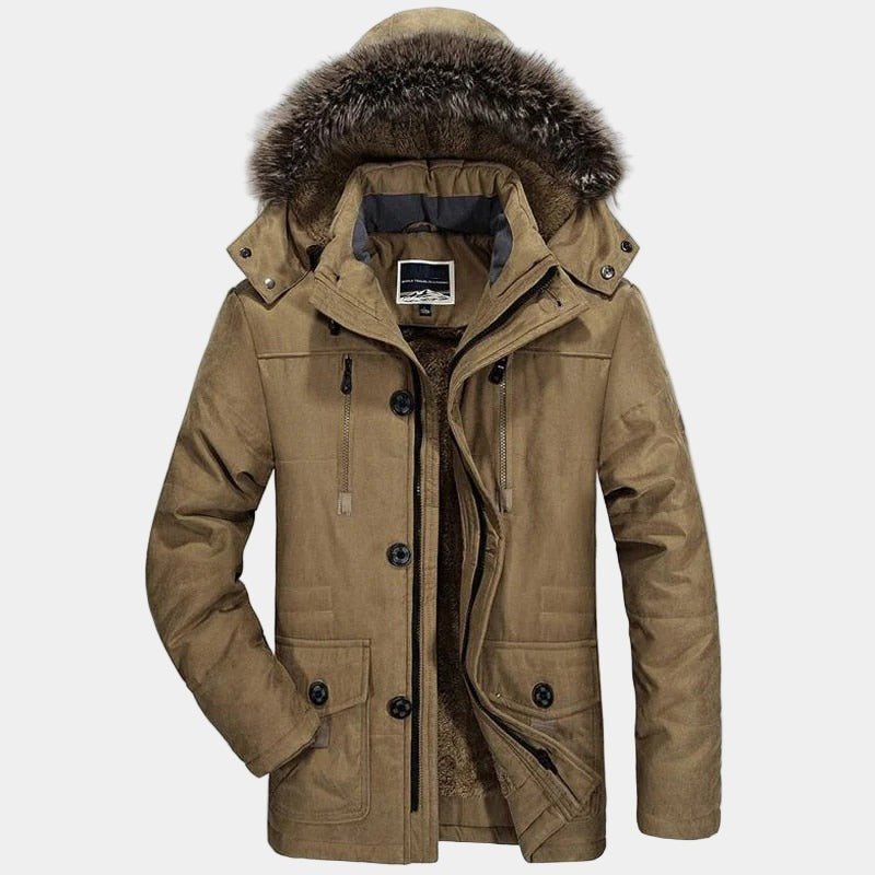Parka da Uomo con Cappuccio Bordato in Pelo — foto 4