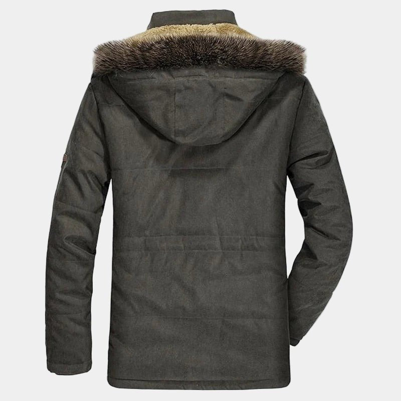 Parka da Uomo con Cappuccio Bordato in Pelo — foto 7