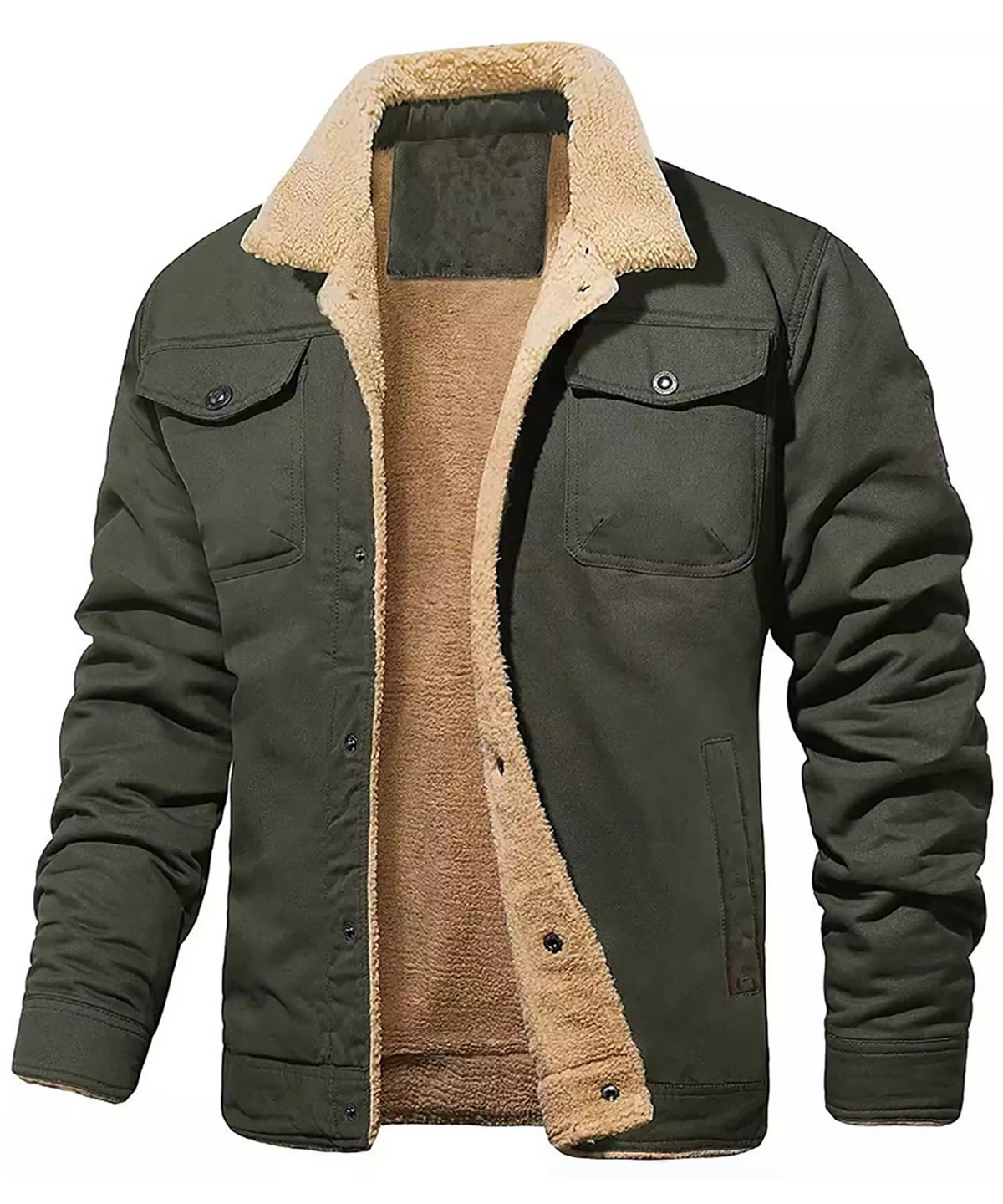 Parka da Uomo Foderato in Montone Sintetico con Bottoni — foto 5