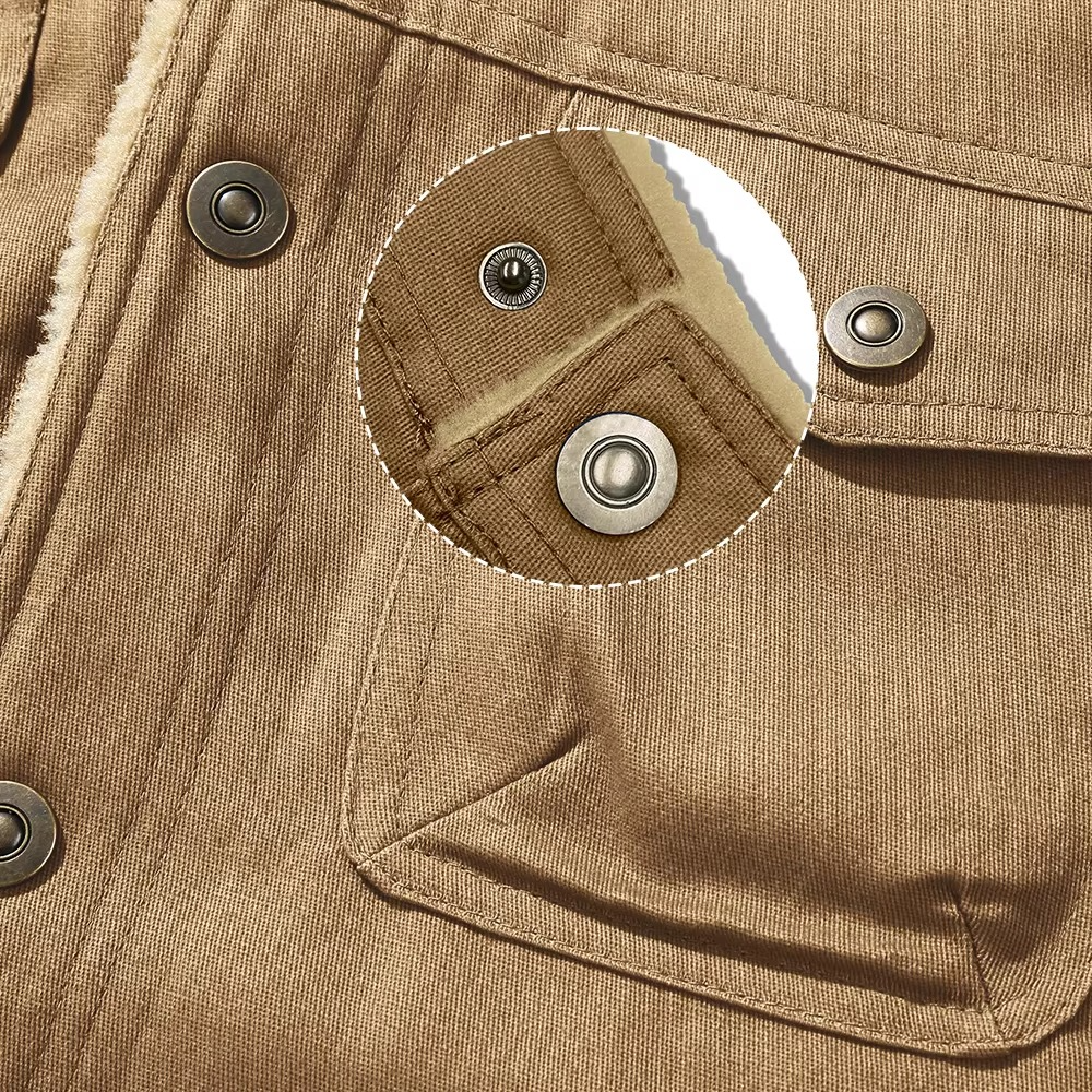 Parka da Uomo Foderato in Montone Sintetico con Bottoni — foto 8
