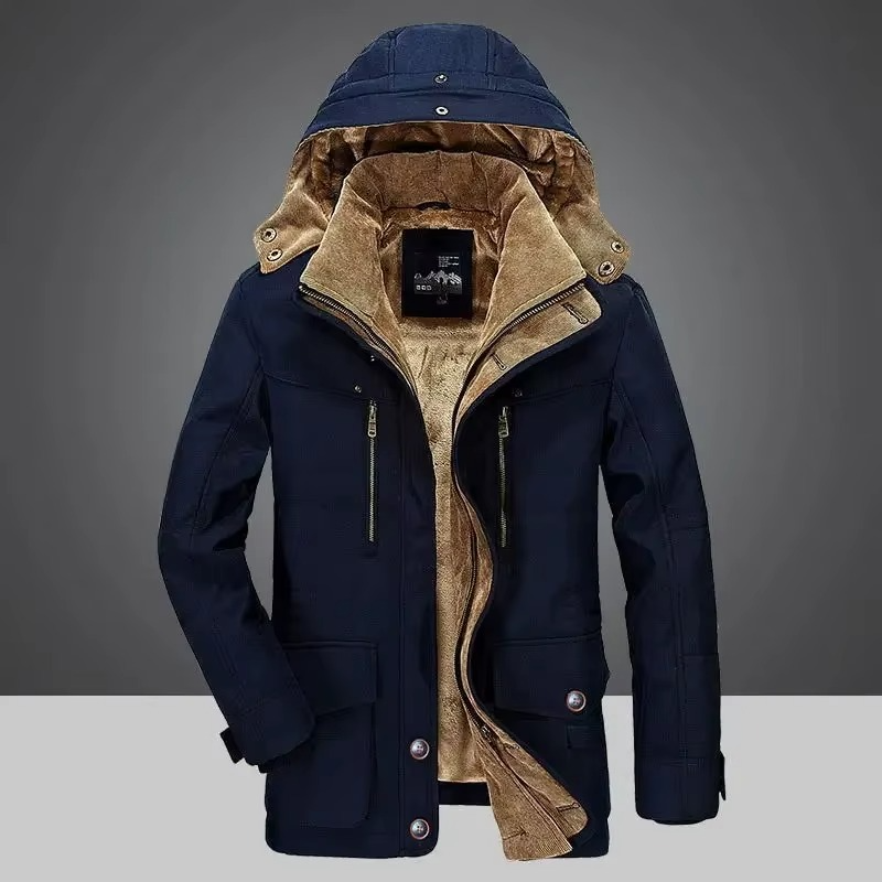 Parka da Uomo Foderato in Pile con Zip Intera — foto 3