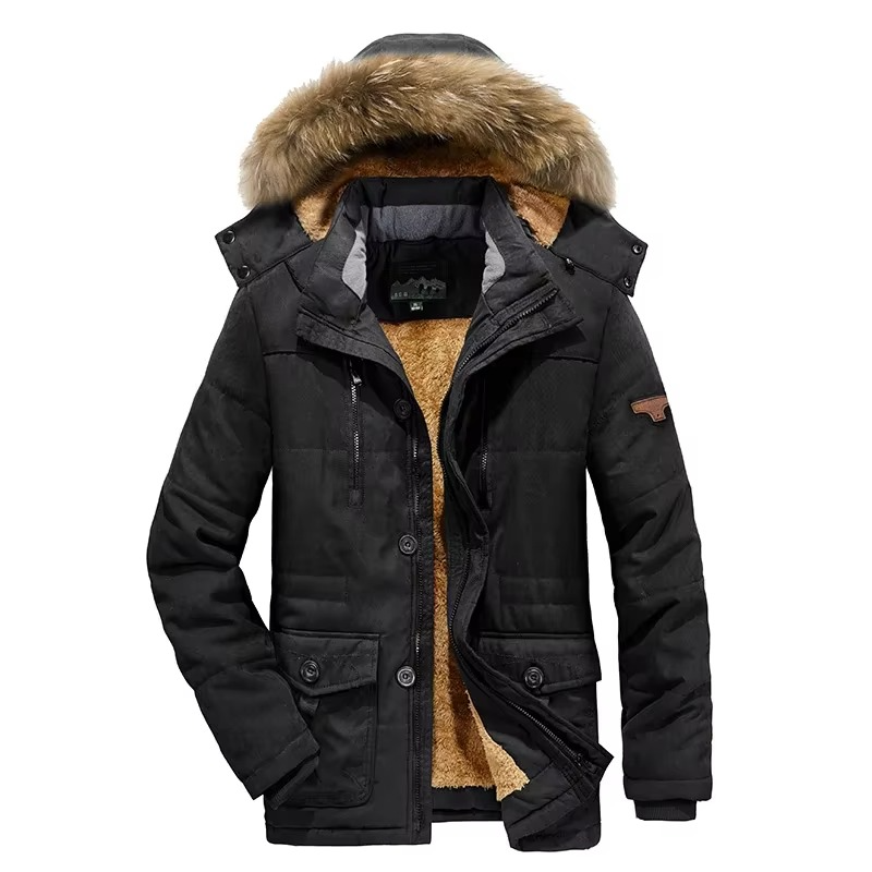 Parka da Uomo Foderato in Pile con Zip Intera — foto 5