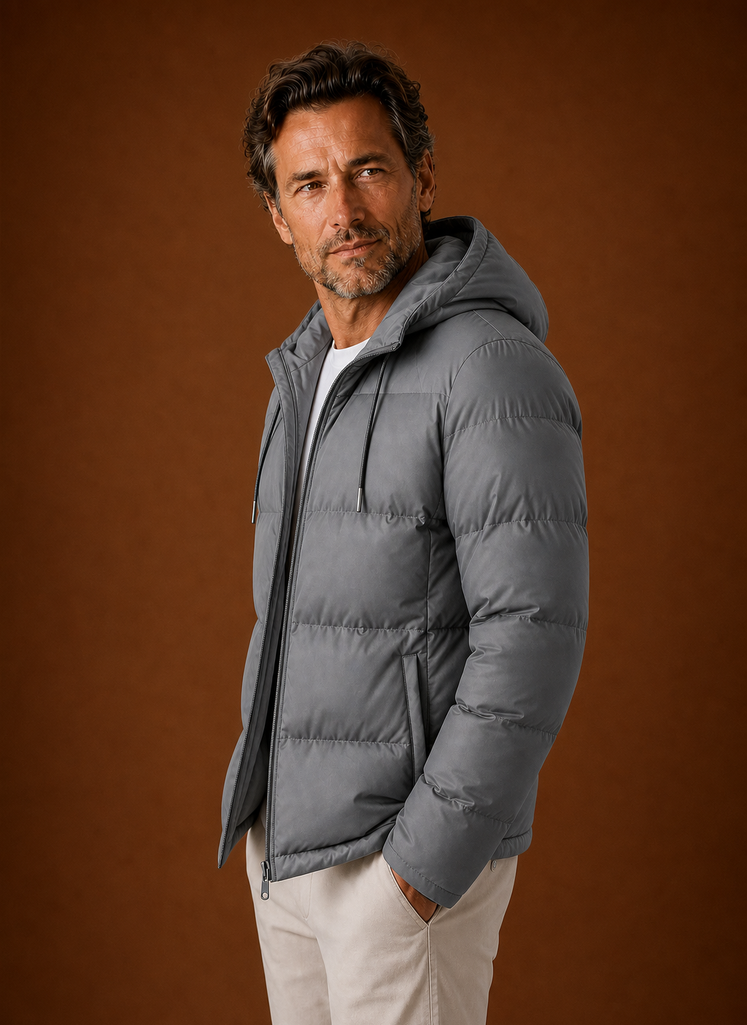 Piumino con Cappuccio da Uomo con Zip Intera — foto 10