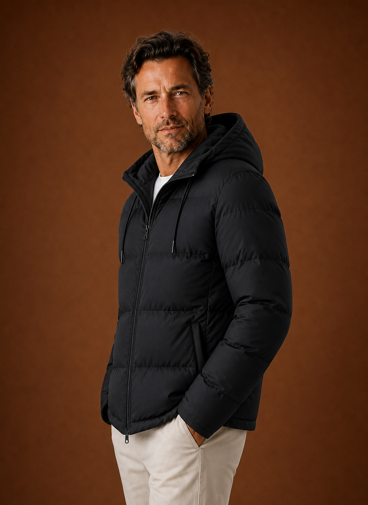 Piumino con Cappuccio da Uomo con Zip Intera — foto 2