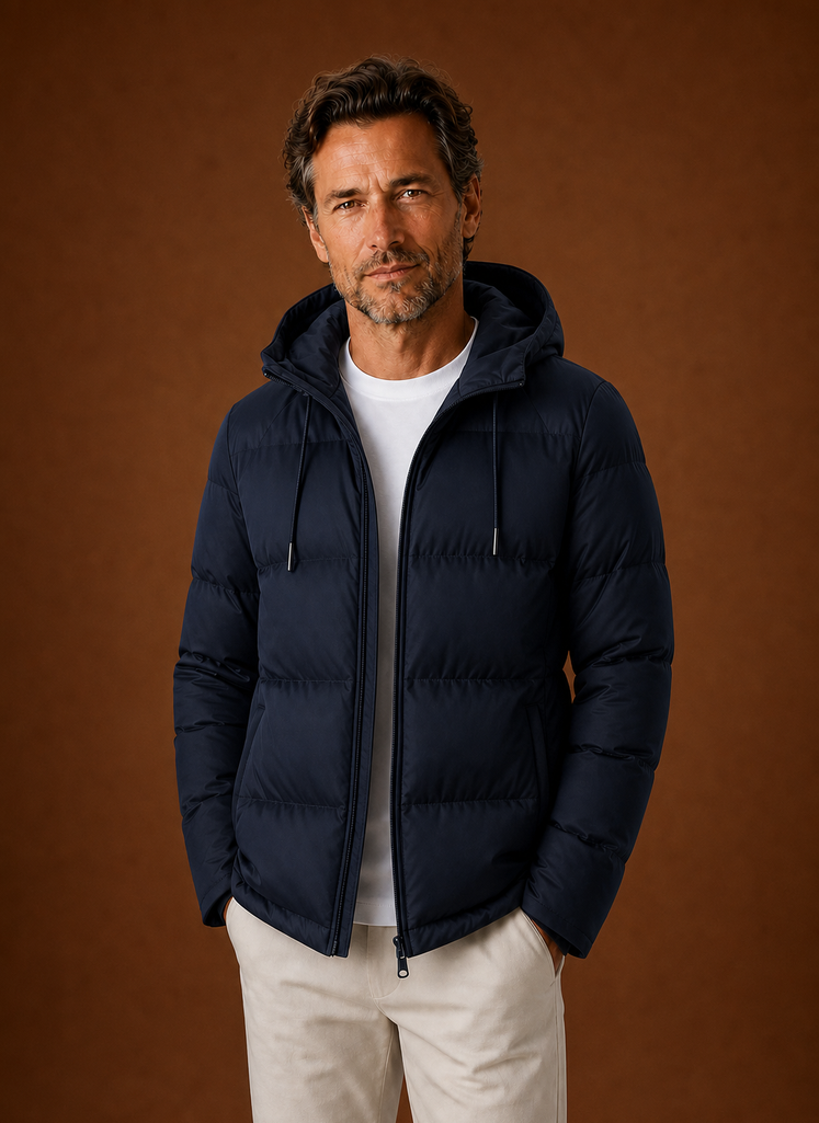 Piumino con Cappuccio da Uomo con Zip Intera — foto 5