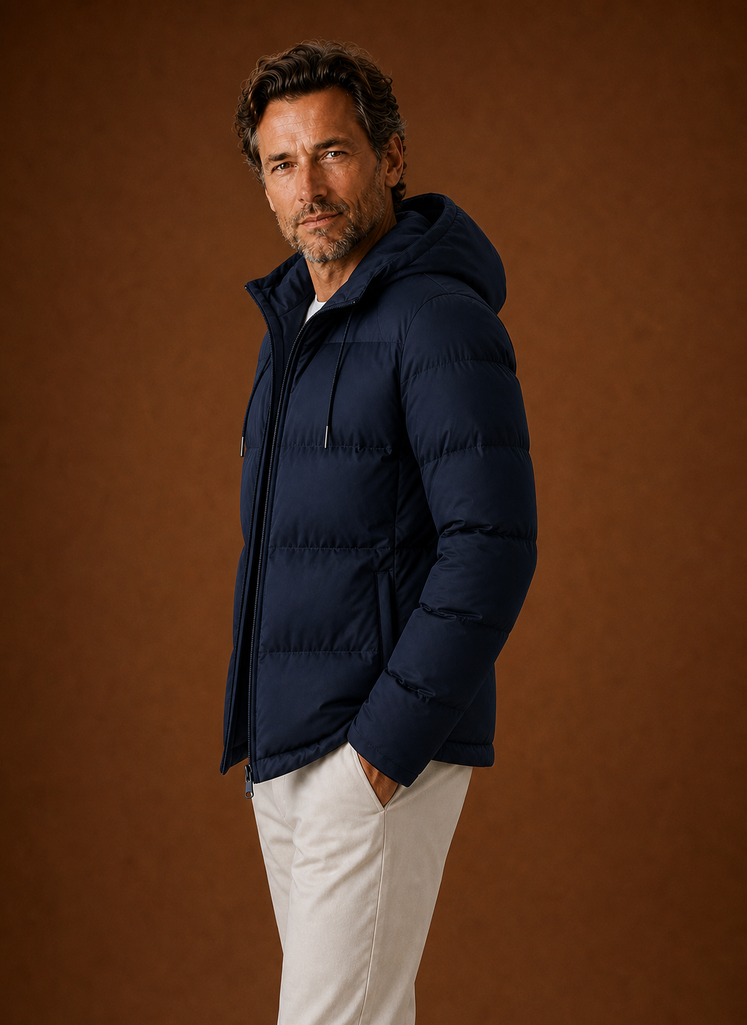 Piumino con Cappuccio da Uomo con Zip Intera — foto 6