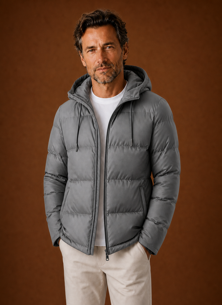 Piumino con Cappuccio da Uomo con Zip Intera — foto 9