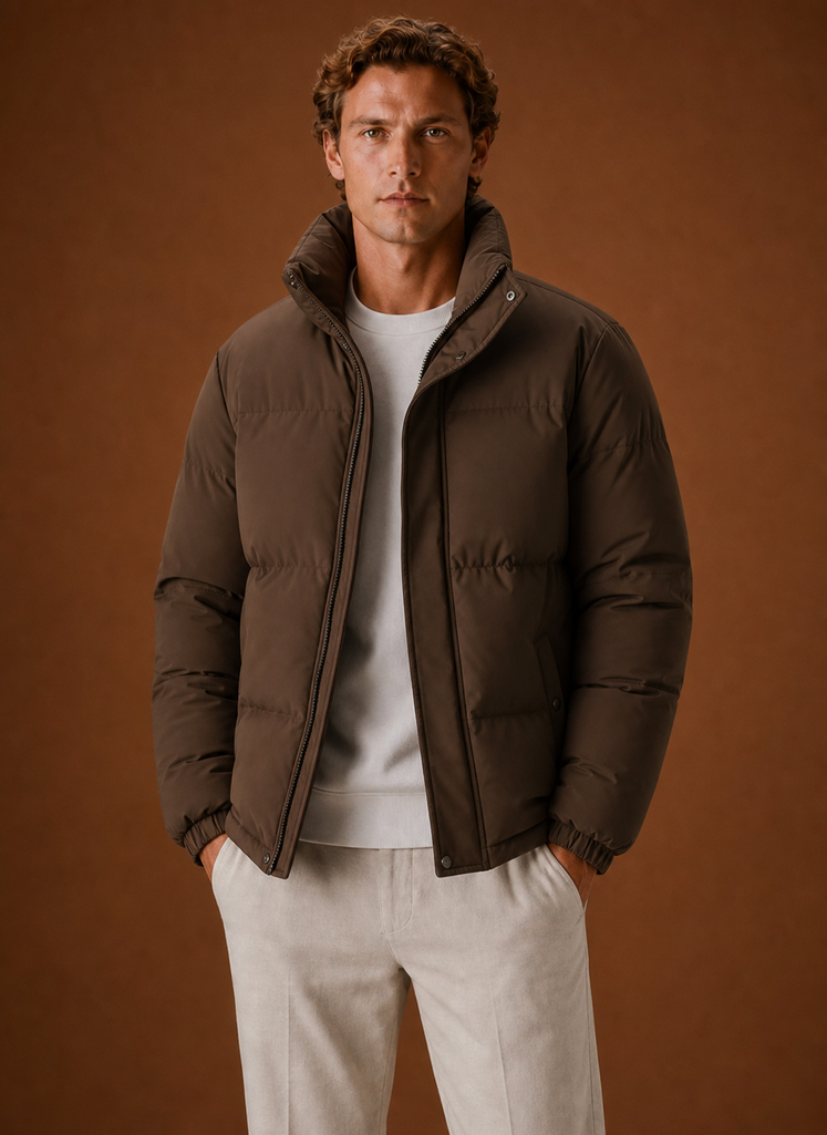 Piumino Oversize da Uomo Trapuntato Invernale