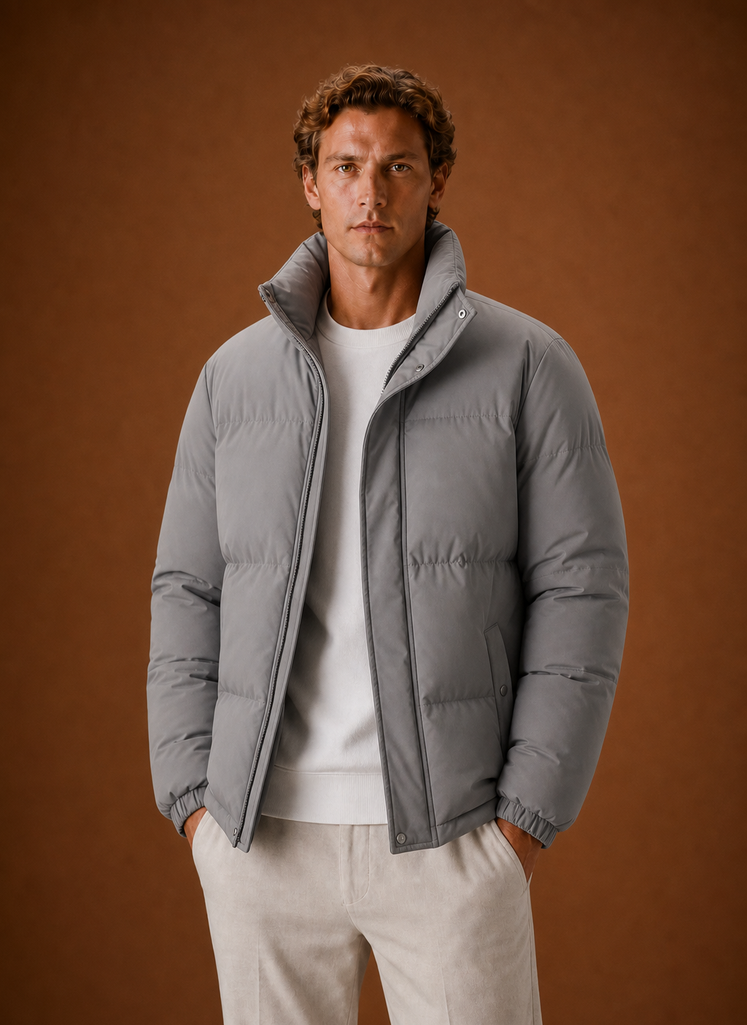 Piumino Oversize da Uomo Trapuntato Invernale — foto 13